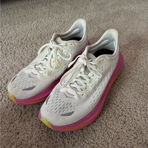 Hoka White and Pink Kawana Athletic Shoes
